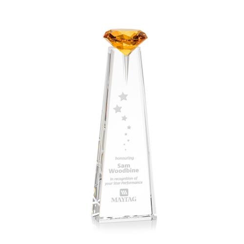 Recognition Awards - Crystal Awards - Alicia Gemstone Award - Optical/Amber