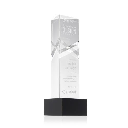 Recognition Awards - Crystal Awards - Oakham Award on Hancock Base - Black