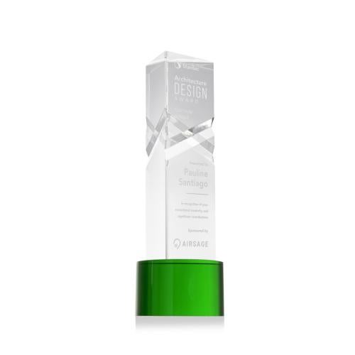 Recognition Awards - Crystal Awards - Oakham Award on Marvel Base - Green