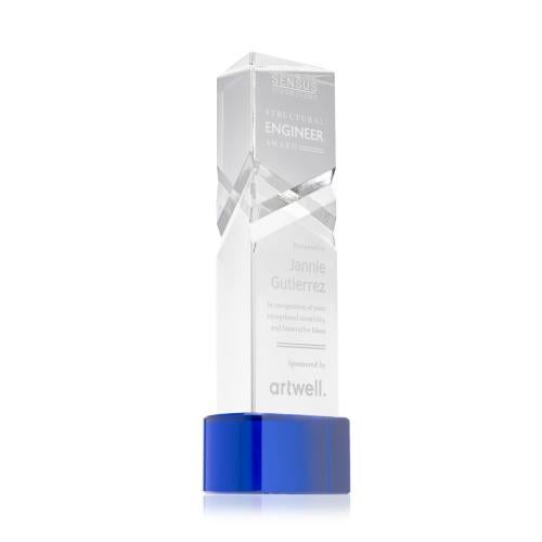 Recognition Awards - Crystal Awards - Oakham Award on Paragon Base - Blue