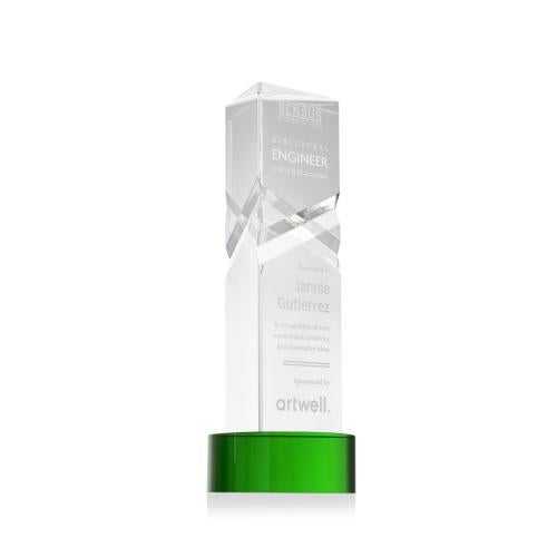 Recognition Awards - Crystal Awards - Oakham Award on Stanrich Base - Green