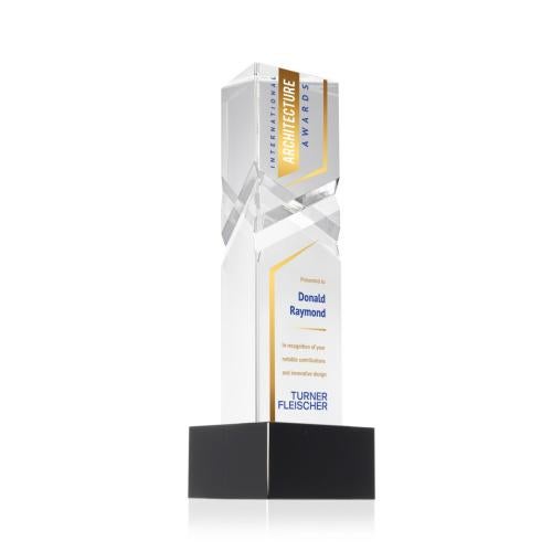 Recognition Awards - Crystal Awards - Oakham VividPrint™ Award on Hancock Base - Black