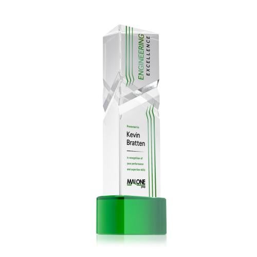 Recognition Awards - Crystal Awards - Oakham VividPrint™ Award on Paragon Base - Green