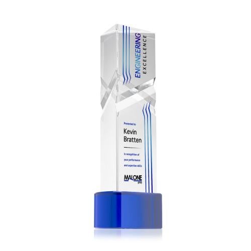 Recognition Awards - Crystal Awards - Oakham VividPrint™ Award on Paragon Base - Blue