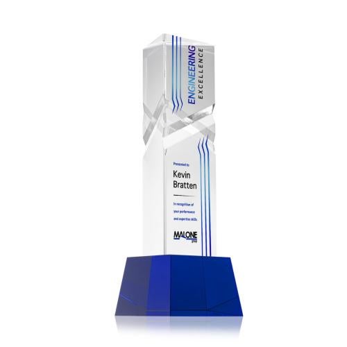 Recognition Awards - Crystal Awards - Oakham VividPrint&trade; Award on Robson Base - Blue