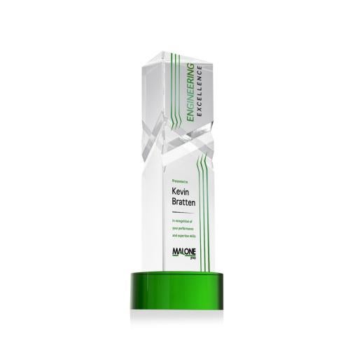 Recognition Awards - Crystal Awards - Oakham VividPrint™ Award on Stanrich Base - Green