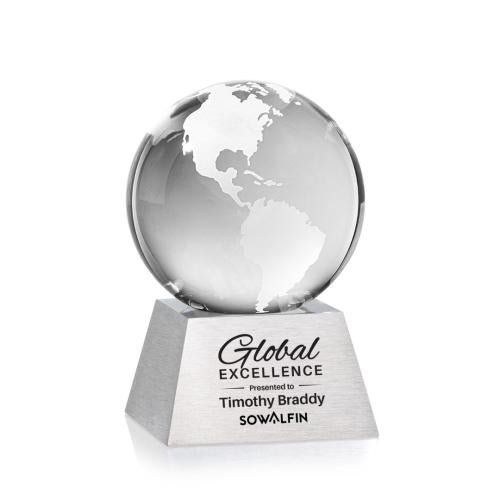 Recognition Awards - Desktop Awards - Globe Award on Aluminum Base