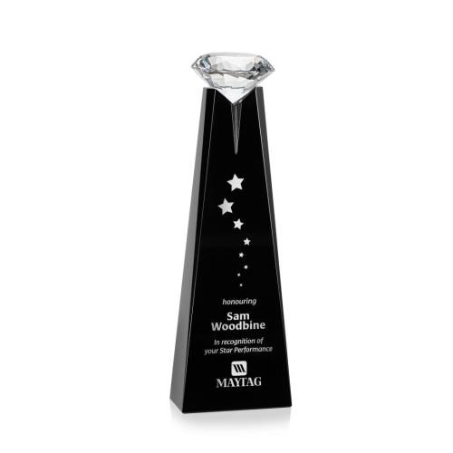 Recognition Awards - Crystal Awards - Alicia Gemstone Award - Black/Diamond