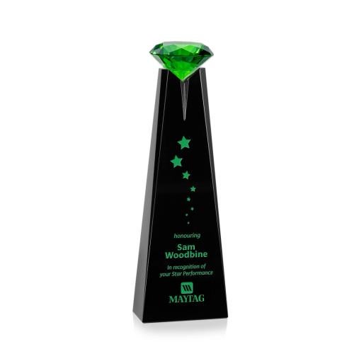 Recognition Awards - Crystal Awards - Alicia Gemstone Award - Black/Emerald