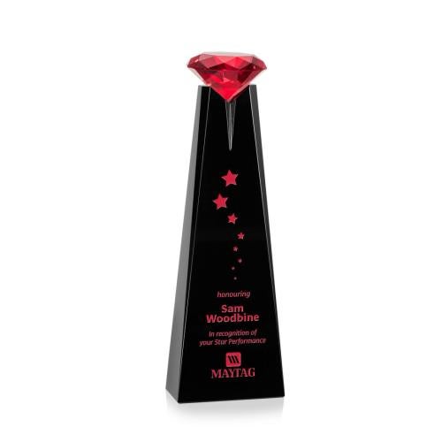 Recognition Awards - Crystal Awards - Alicia Gemstone Award - Black/Ruby