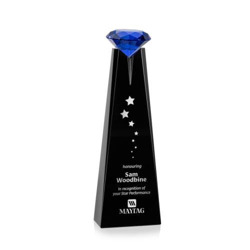 Recognition Awards - Crystal Awards - Alicia Gemstone Award - Black/Sapphire