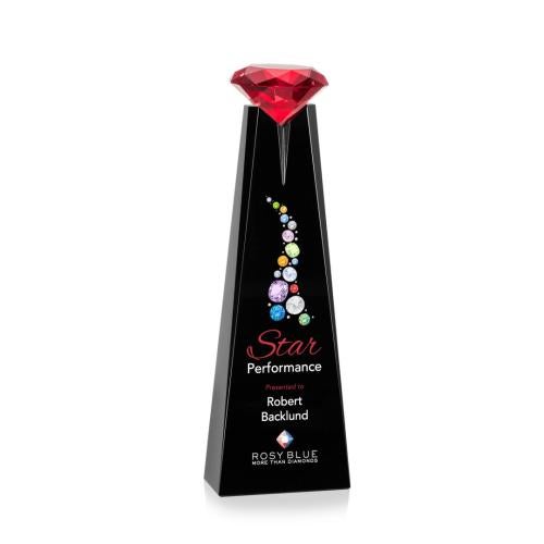 Recognition Awards - Crystal Awards - Alicia Gemstone VividPrint™ Award - Black/Ruby