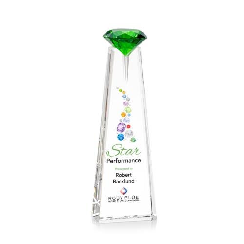 Recognition Awards - Crystal Awards - Alicia Gemstone VividPrint™ Award - Optical/Emerald