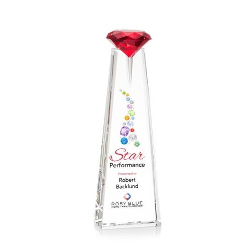 Recognition Awards - Crystal Awards - Alicia Gemstone VividPrint™ Award - Optical/Ruby