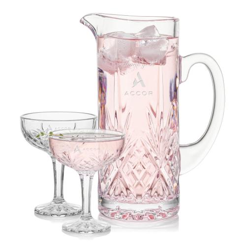 Corporate Gifts - Barware - Glasses Sets - Brinkley Pitcher & Cocktail Coupes Set