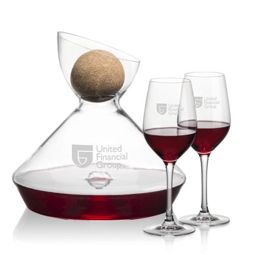 Corporate Gifts - Barware - Carafes - Woodbury Carafe w/Cork Stopper & Lethbridge Wine