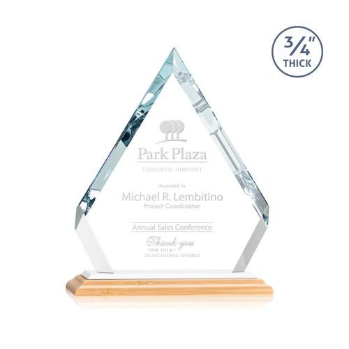 Recognition Awards - Crystal Awards - Apex Award - Bamboo/White