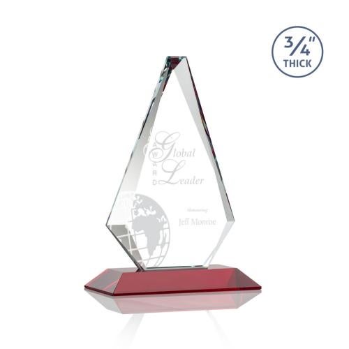 Recognition Awards - Crystal Awards - Windsor Award - Red