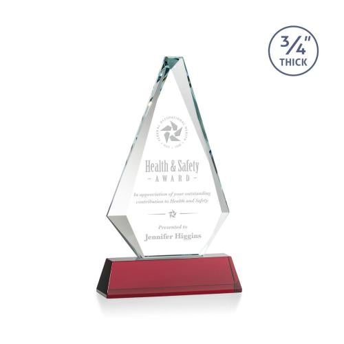 Recognition Awards - Crystal Awards - Windsor Award on Newhaven - Red