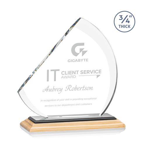 Recognition Awards - Crystal Awards - Nantucket Award - Bamboo/Black