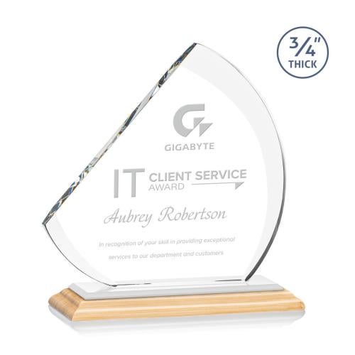 Recognition Awards - Crystal Awards - Nantucket Award - Bamboo/White
