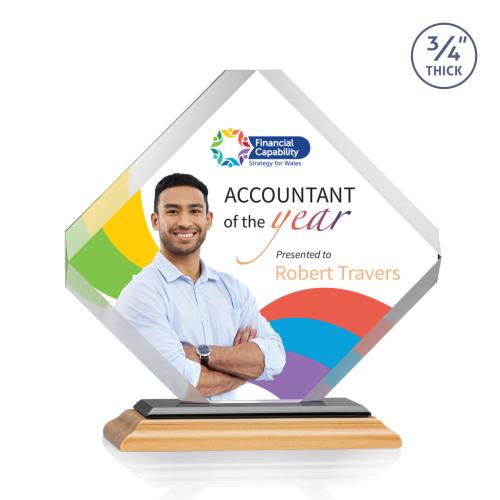 Recognition Awards - Crystal Awards - Toulon VividPrint™ Award - Bamboo/Black