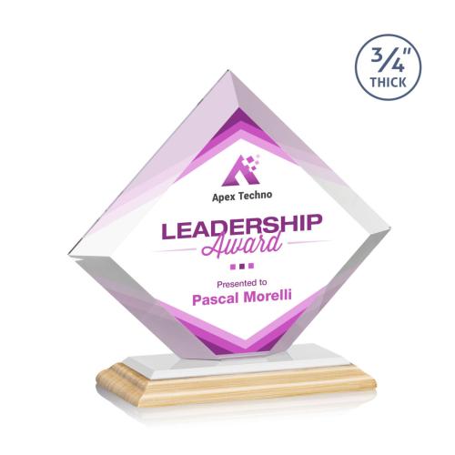 Recognition Awards - Crystal Awards - Belaire VividPrint™ Award - Bamboo/White