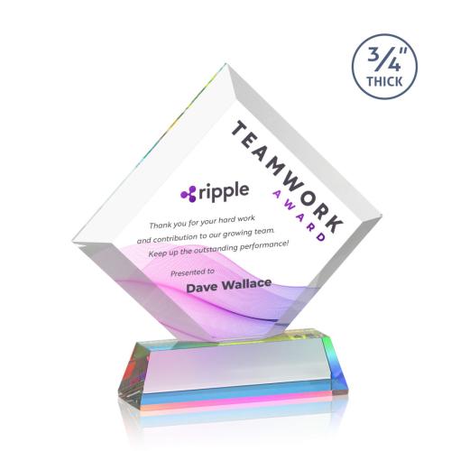 Recognition Awards - Crystal Awards - Belaire VividPrint™ Award on Newhaven Base - Prismatic