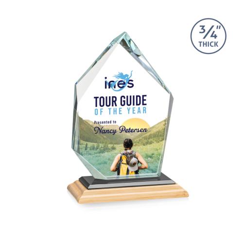 Recognition Awards - Crystal Awards - Deerhurst Ice Peak VividPrint™ Award - Bamboo/Black