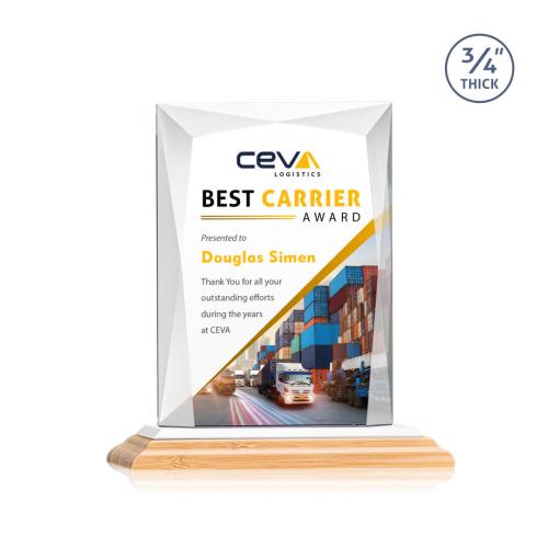 Recognition Awards - Crystal Awards - Messina VividPrint™ Award - Bamboo/White