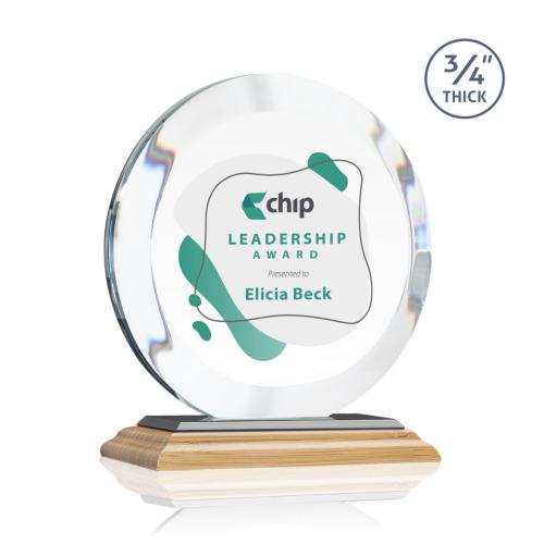 Recognition Awards - Crystal Awards - Gibralter VividPrint™ Award - Bamboo/Black