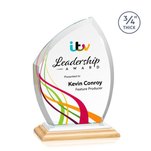 Recognition Awards - Crystal Awards - Daltry VividPrint™ Award - Bamboo/White