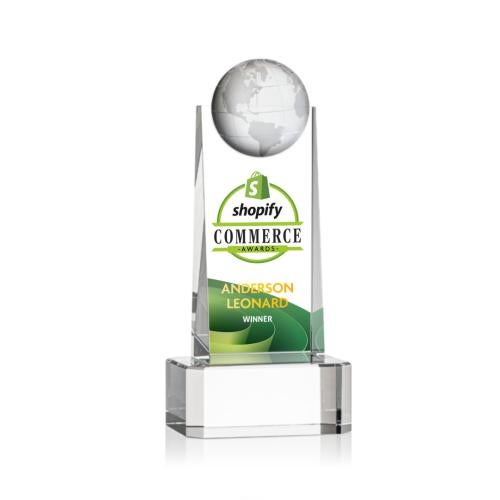 Recognition Awards - Crystal Awards - Sherbourne Globe VividPrint&trade; Award - Clear