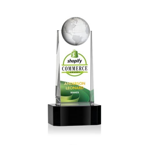 Recognition Awards - Crystal Awards - Sherbourne Globe VividPrint&trade; Award - Black