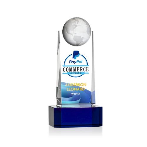 Recognition Awards - Crystal Awards - Sherbourne Globe VividPrint&trade; Award - Blue