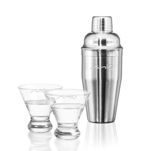 Corporate Gifts - Barware - Glasses Sets - Connoisseur Shaker & Brisbane Martini Set