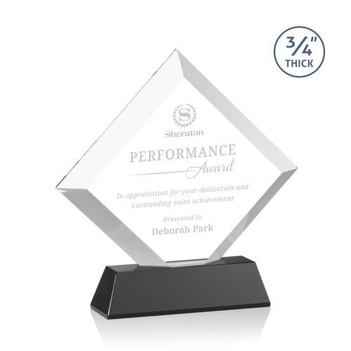 Recognition Awards - Crystal Awards - Belaire Award on Newhaven Base - Black