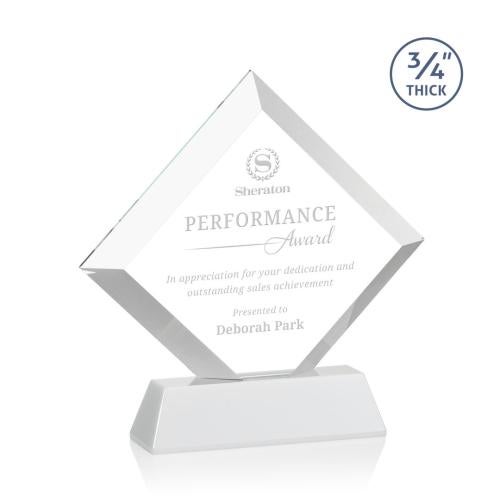 Recognition Awards - Crystal Awards - Belaire Award on Newhaven Base - White