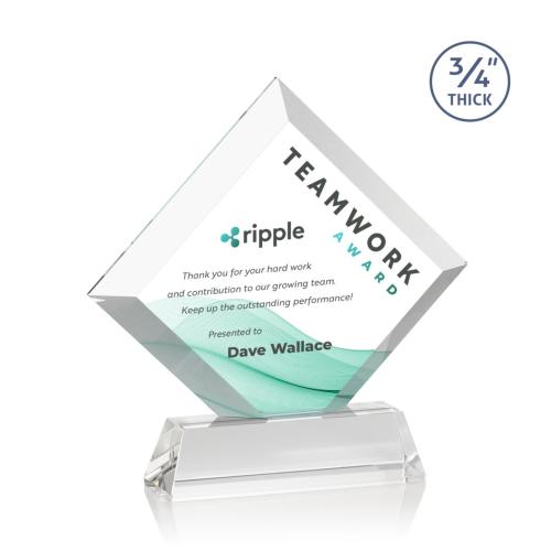 Recognition Awards - Crystal Awards - Belaire VividPrint™ Award on Newhaven Base - Clear