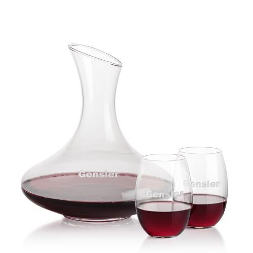 Corporate Gifts - Barware - Carafes - Innisfil Carafe & Carlita Stemless Wine