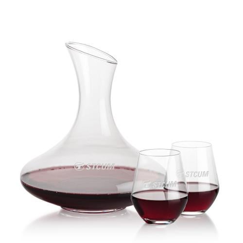 Corporate Gifts - Barware - Carafes - Innisfil Carafe & Reina Stemless Wine