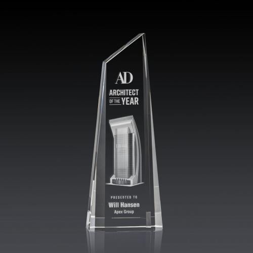 Recognition Awards - Crystal Awards - Akron Tower 3D Award