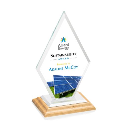 Recognition Awards - Crystal Awards - Tuscany VividPrint™ Award - Bamboo/White