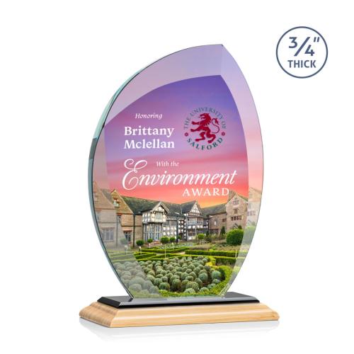 Recognition Awards - Crystal Awards - Wichita VividPrint™ Award - Bamboo/Black