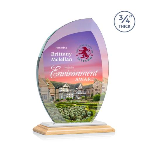 Recognition Awards - Crystal Awards - Wichita VividPrint™ Award - Bamboo/White
