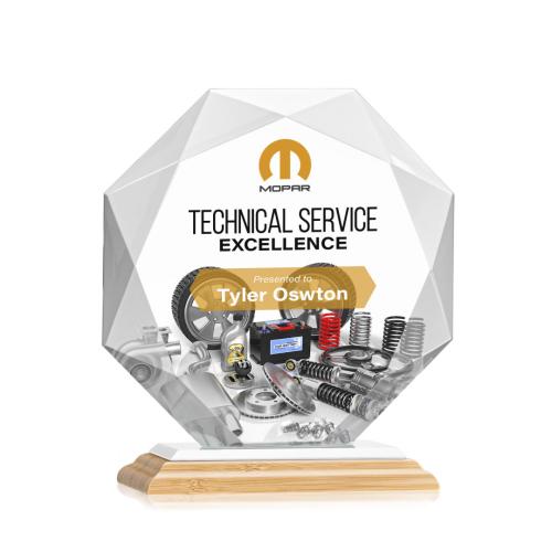Recognition Awards - Crystal Awards - Kitchener VividPrint™ Award - Bamboo/White
