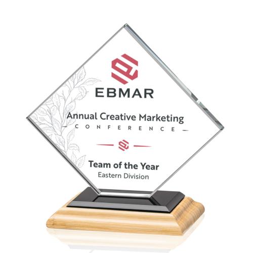 Recognition Awards - Crystal Awards - Wellington VividPrint&trade; Award - Bamboo/Black