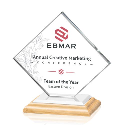 Recognition Awards - Crystal Awards - Wellington VividPrint&trade; Award - Bamboo/White