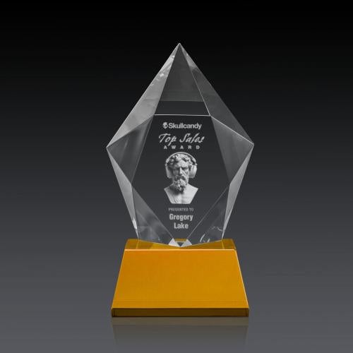 Recognition Awards - Crystal Awards - Devron 3D Award on Base - Amber