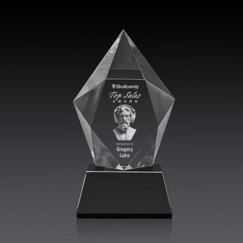 Recognition Awards - Crystal Awards - Devron 3D Award on Base - Black